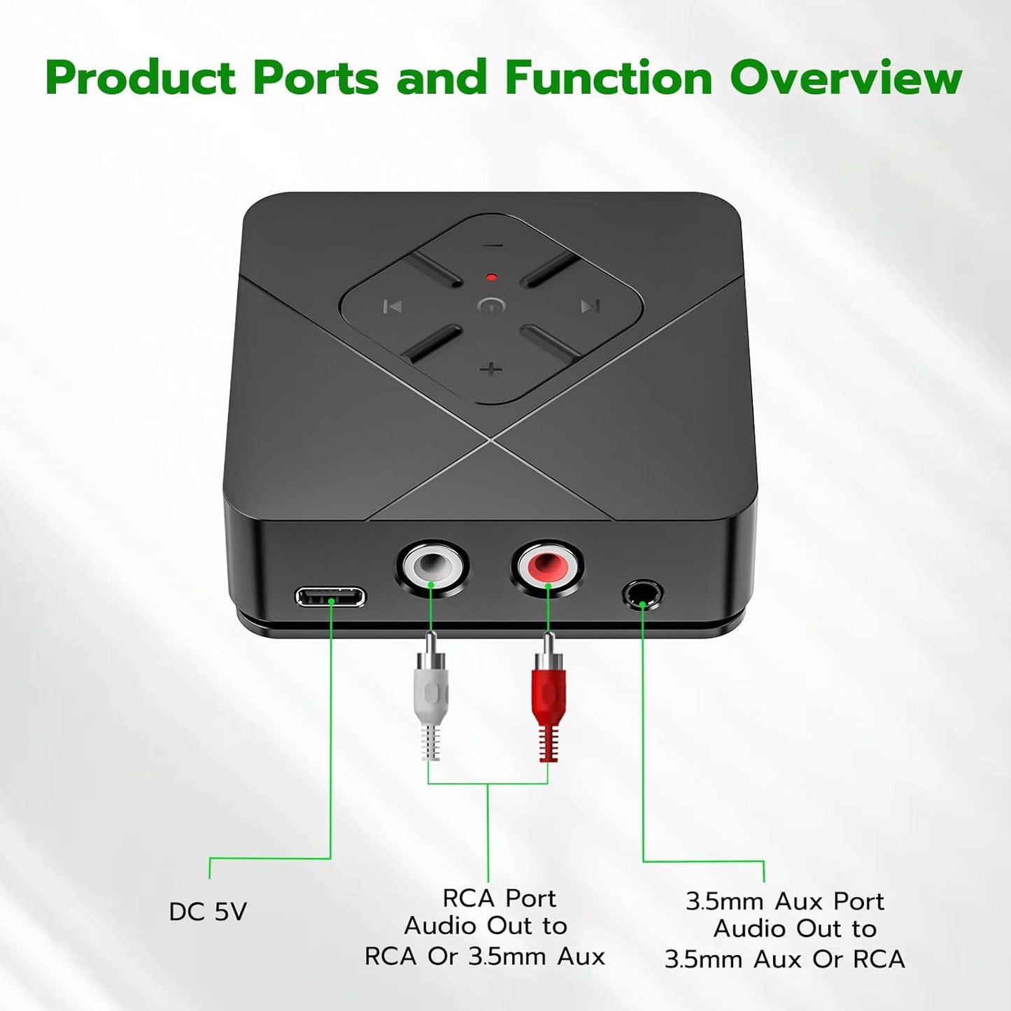 Ultrbeka 2026 6.0 3.5mm/RCA, Bluetooth Receiver for Home Stereo with Bluetooth Adapter for Stereo Receiver, Amplifier