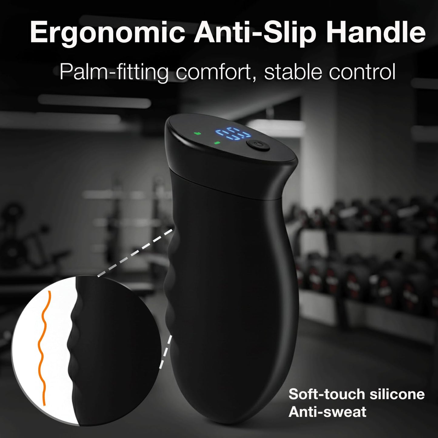 Hiyoga Digital Grip Strength Trainer, 0–440 lb Hand Gripper Strengthener with Real-Time Display (No Sound), 2 Modes: Test & Smart Vibration, Ergonomic Hand Grip & Forearm Strengthener, USB-C Rechargeable Hand Exerciser (Black)