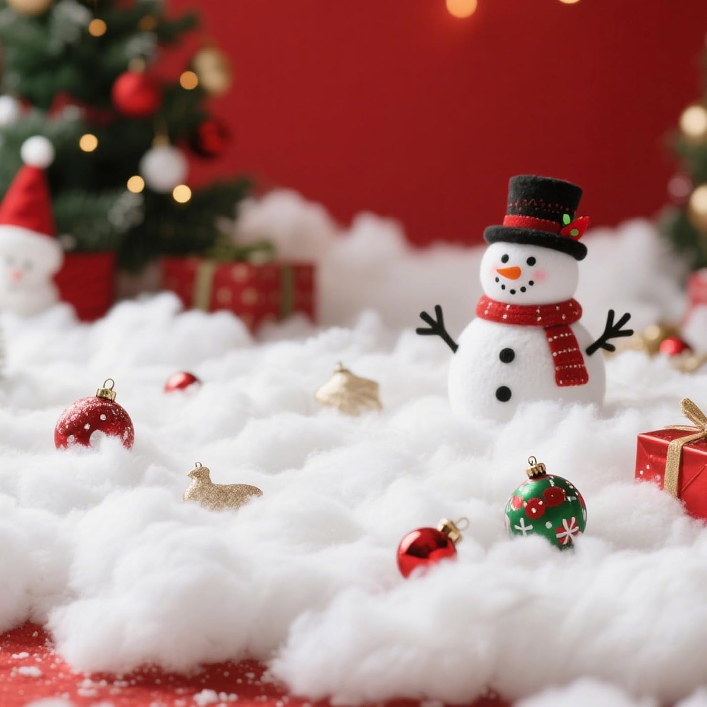 Skiennix Christmas Fake Snow Decoration - 10.6 Oz Fluffy White Artificial Snow for Holiday Decor