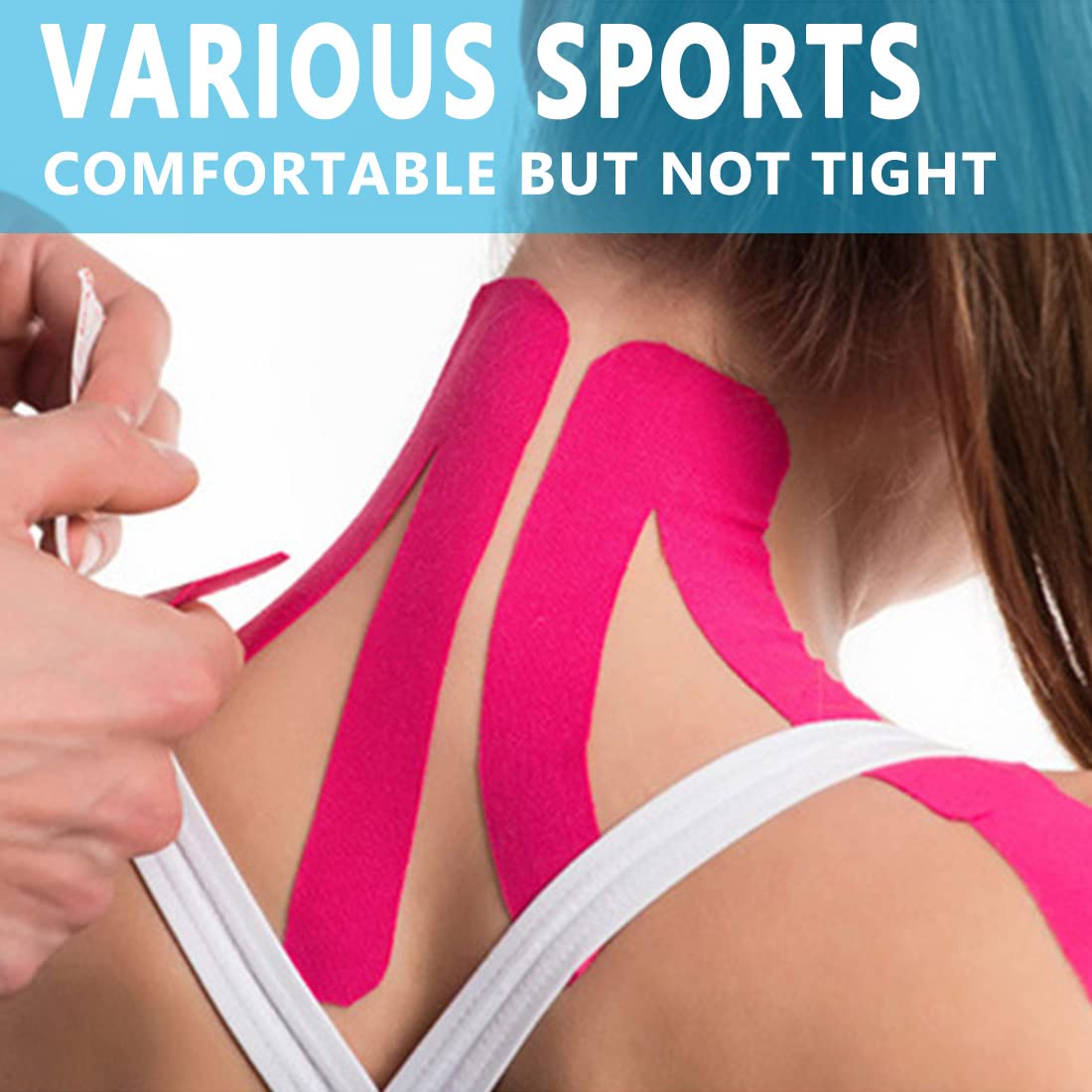 SOON GO Kinesiology Tape, 2IN x 16.4FT Uncut Athletic Tape, Waterproof Breathable Latex-Free, Muscle Recovery & Joint Support,Red (1/2/5 Rolls)