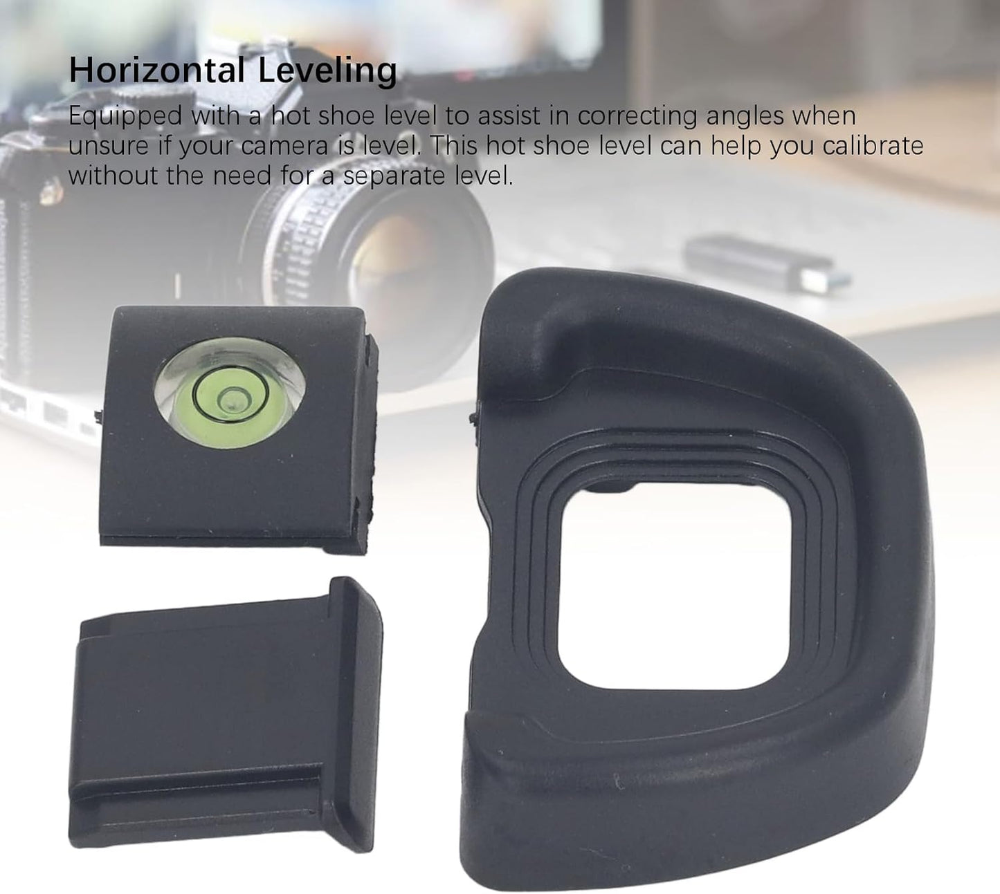 DK-31 Gugxiom Eyepiece Eyecup with Leveler and Hot Shoe Cover, ABS Viewfinder Eye Cup Replacement for DSLR Camera