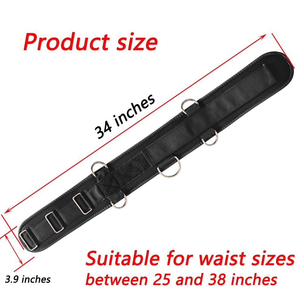 LOOEEL Fitness Resistance Belt Multi Functional Fitness Belt with 5 Rings for Weight Training and Resistance Training of Load Carrying Pull Up Belt Squat