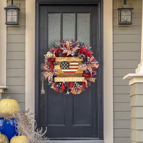 250th Anniversary Patriotic Wreath - Handmade Eagle Design for 4th of July & Memorial Day | Indoor/Outdoor Decor