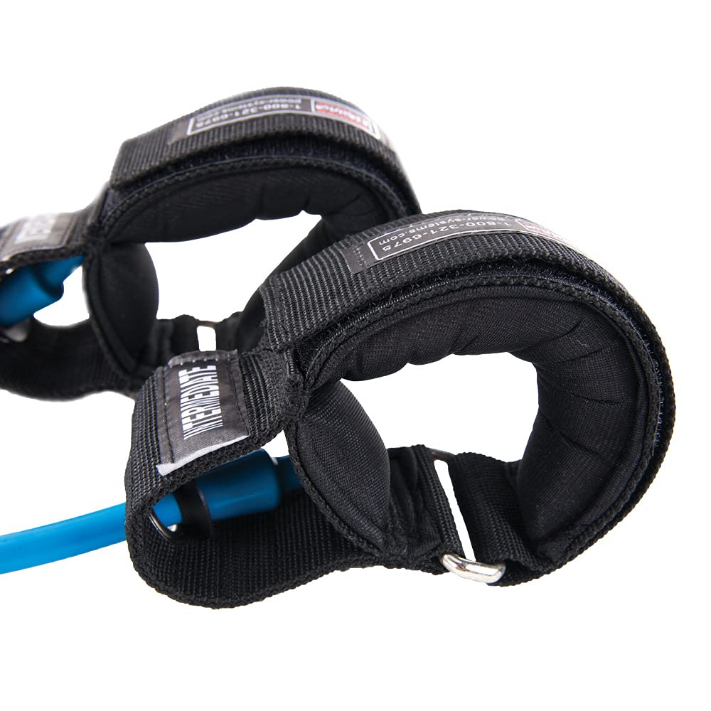 Power Systems Power Stepper, 2 Padded Ankle Cuffs with 10-Inch Resistance Tube, Intermediate Resistance Level, Light Blue, (30301)