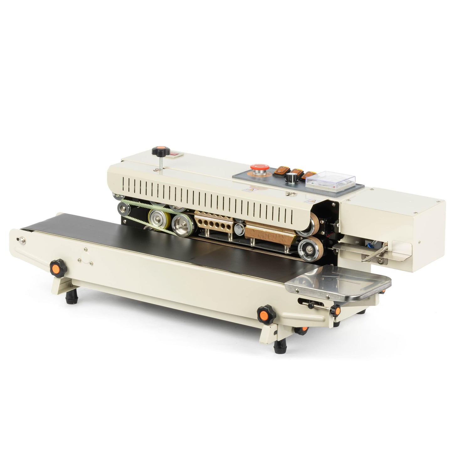 U.S. Solid Continuous Bag Band Inflation Sealer Sealing Machine, Automatic Horizontal Band Sealer with Digital Temperature Control for PVC Bags Films Stamp Coding 110V