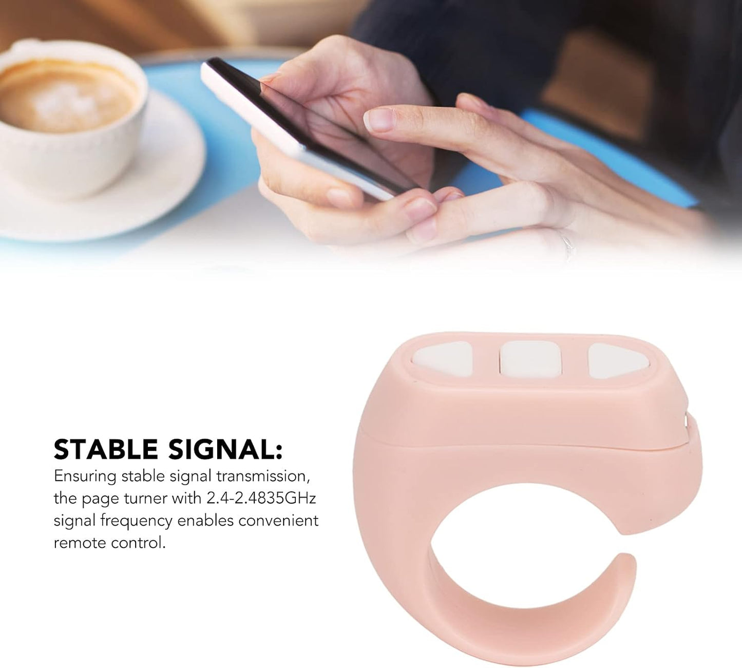 Zopsc Page Turner, Bluetooth Remote Control Page Turner TikTok Remote Scrolling Ring Clicker, Video Scrolling Ring