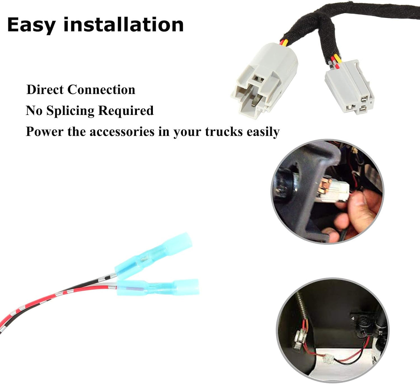 12 2001-2022 RED WOLF Volt Power Adapter Wiring Harness Switch Connector Plug w/Fuse for Chrysler Dodge Ram Power