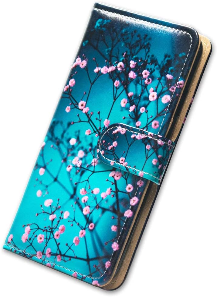 Bcov 13, 13 Case for iPhone Plum Blossom Flower Leather Flip Phone Case Wallet Cover with Card Slot Holder Kickstand