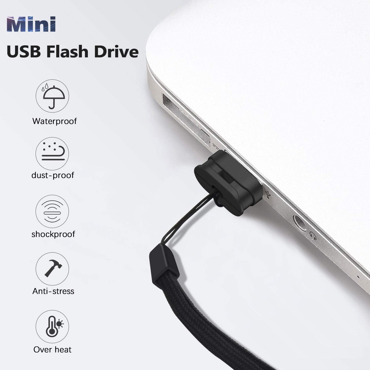 K&ZZ 64GB 2 Pack 2.0 (64GB, 2 Pack USB Flash Drive Ultra Slim Thumb Drive USB Memory Stick USB Drive Data Stick