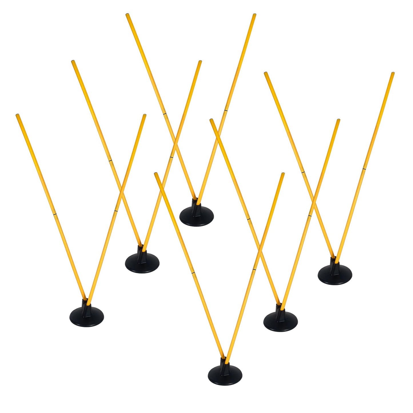 Voodans Soccer Agility Poles Set with Base, Speed and Agility Training Equipment Football Outdoor Sports Equipment for Practice Drill (Pack of 6)