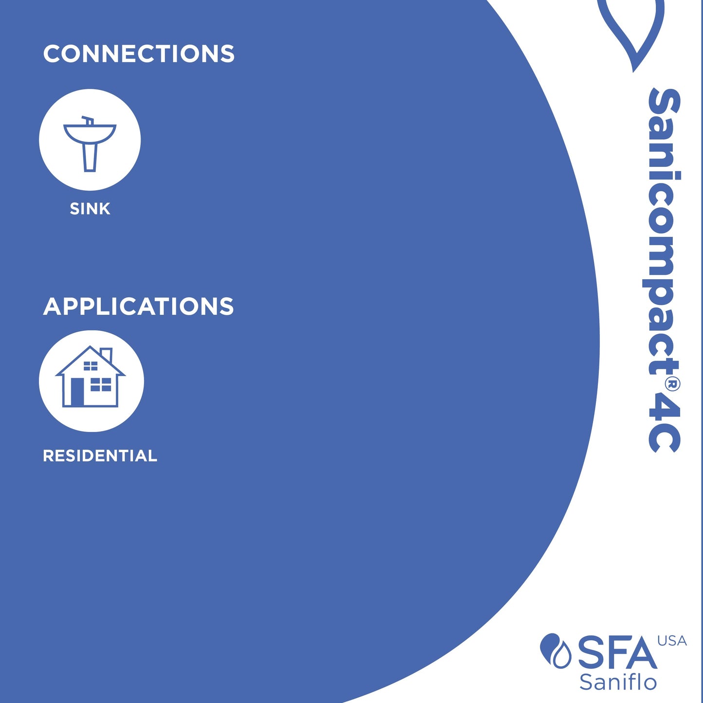 SFA SANIFLO - Sanicompact - 4C Dual-Flush Macerating Toilet - Space-Saving Half Bathroom Solution - Soft-close Toilet Seat Included - Certified CSA (IPC, NSPC) - Made In France