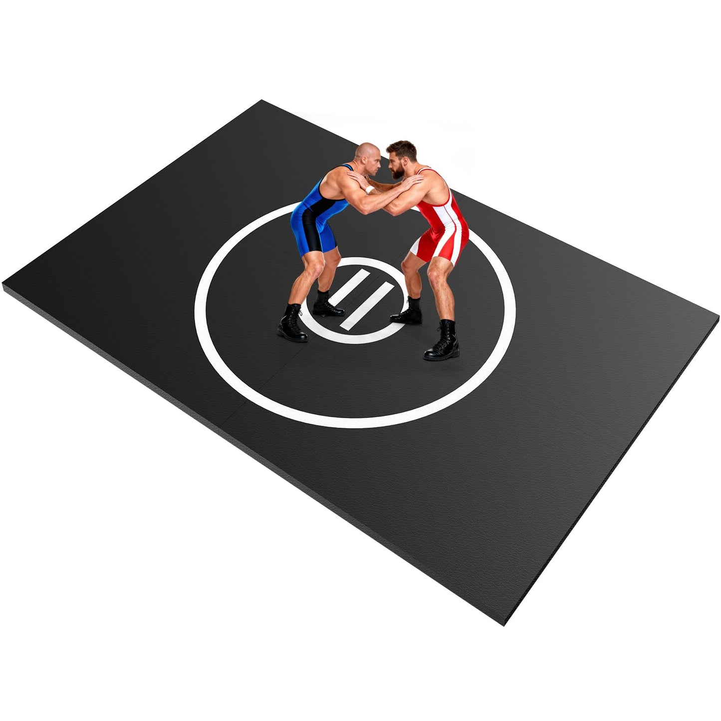 KIKILIVE Wrestling Mat Large 10x6.6FT for Home Workout, High-Density XPE Foam Training Mat for MMA Exercise Yoga, 1.2inch Thicken Folding Gym Mat for Tumbling Grappling Boxing Taekwondo Cheerleading, Black