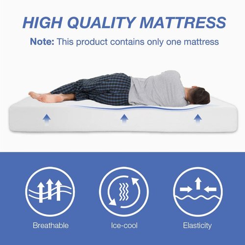 FDW 8-Inch Queen Mattress - Medium Firm Gel Memory Foam | CertiPUR-US Certified | Pressure Relief & Cooling Foam