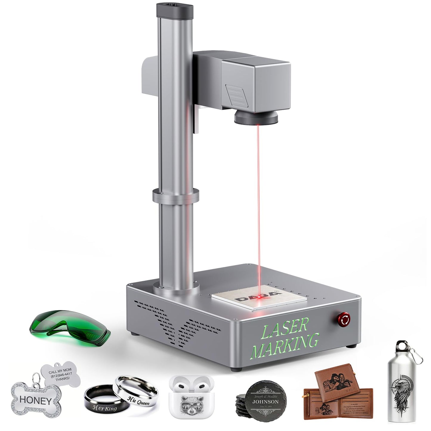 Mr.Carve S4-30W Fiber Laser Marking Machine for Metals&Jewelry&Plastics,Fiber laser engraver with Lightburn compatibility