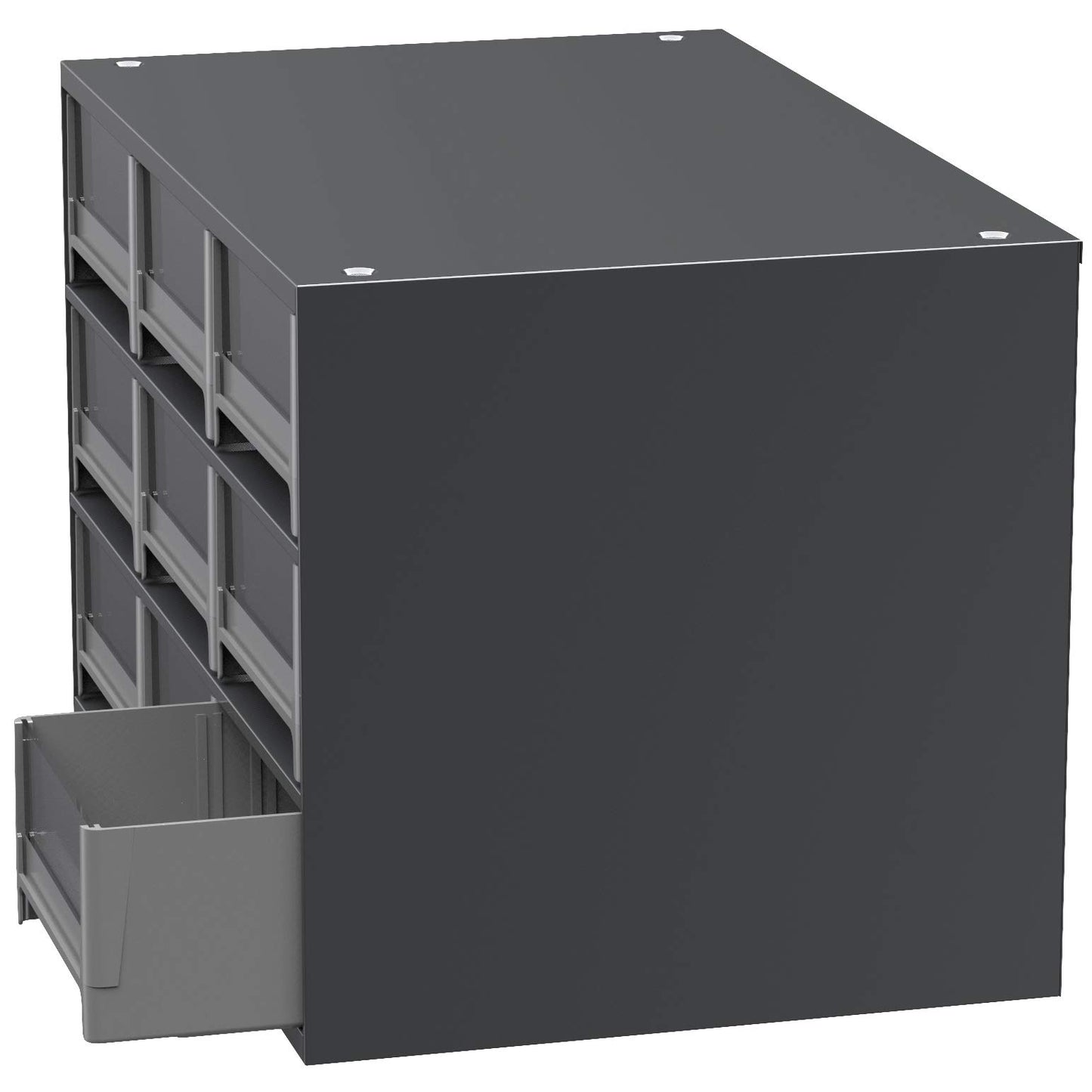 Akro-Mils Steel Garage Storage Cabinet, Small Parts Organizer Metal Cabinet for Hardware, Nails, Screws, Bolts, Nuts, and More, 17" W x 11" D x 11" H, 9-Drawer, Gray Cabinet/Gray Drawers (19909)