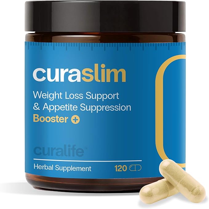 Curaslim Weight Loss Supplement | Berberine, L-Glutamine, 5HTP, Saffron, 10 Natural Ingredients | Appetite Suppressant, Support Energy, Metablism & Sleep | 120 Capsules