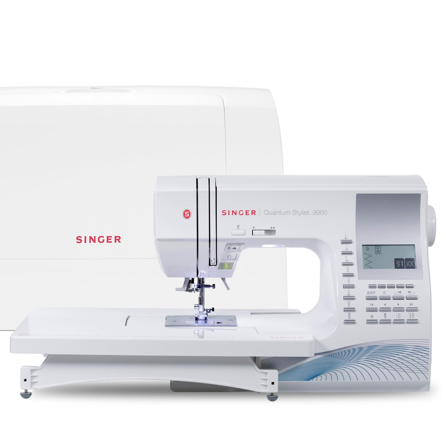 SINGER Quantum Stylist 9960 Computerized Sewing & Quilting Machine – Metal, Plastic, with Extension Table, Hard Case & Accessories, 600 Stitches, Lettering, LED Light, 1-Step Buttonhole