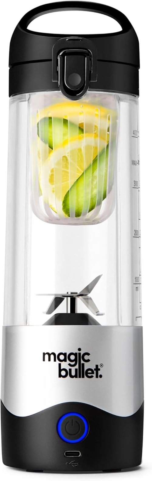 Magic Bullet Portable Blender - Compact 16 oz Silver Blender for Smoothies & Shakes