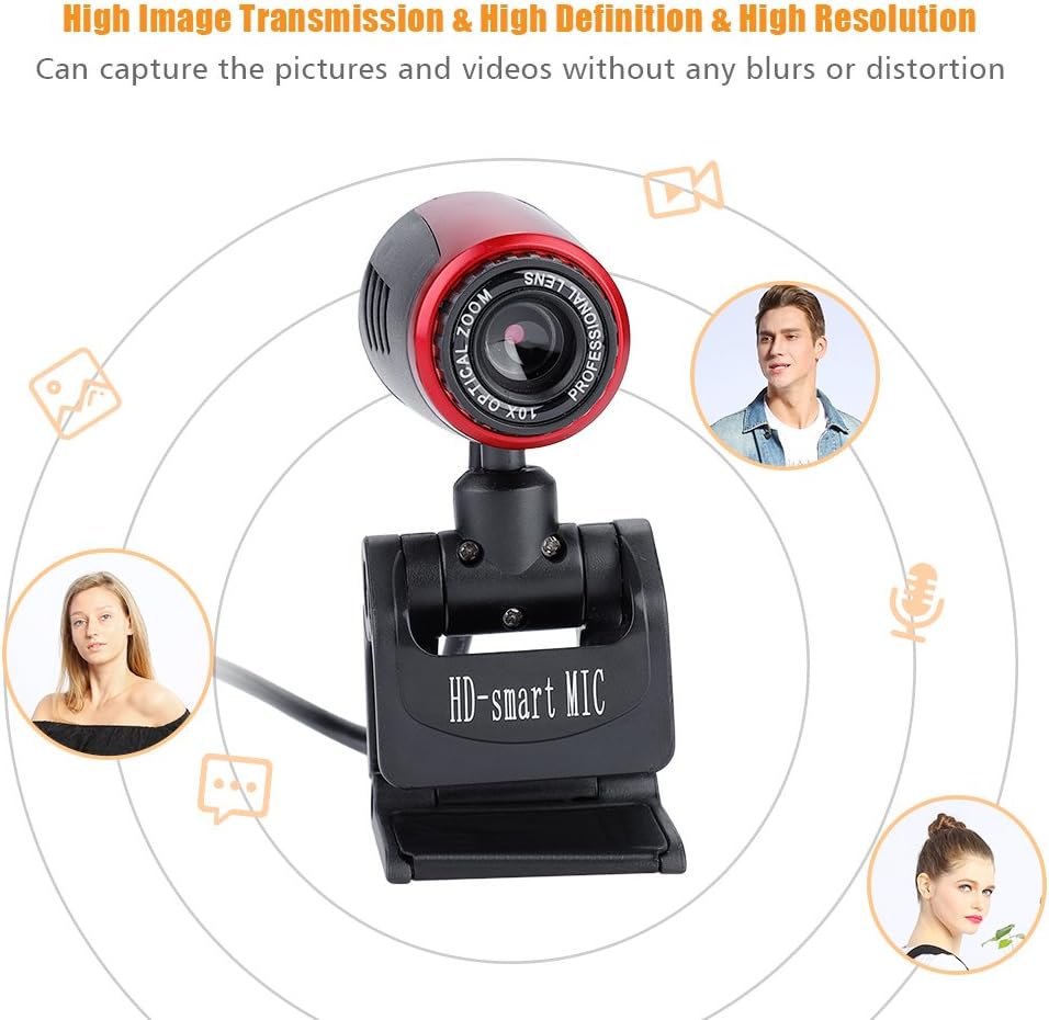 Mugast 16MP 360 60 USB Webcam with Microphone, Web Camera with Rotation of Horizontal and Vertical for Both Laptop