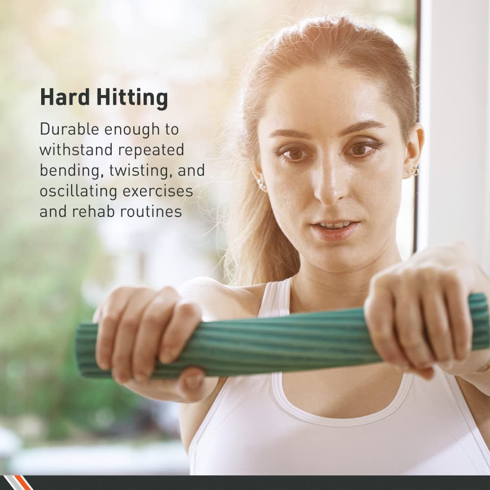 Body Sport Twist & Flex Bar, Green, Medium, 15 lb. – Flexible Rehab Equipment for Tennis Elbow, Golfer's Elbow, Arm Injuries, & Tendonitis – Resistance Training for Improved Grip & Strength