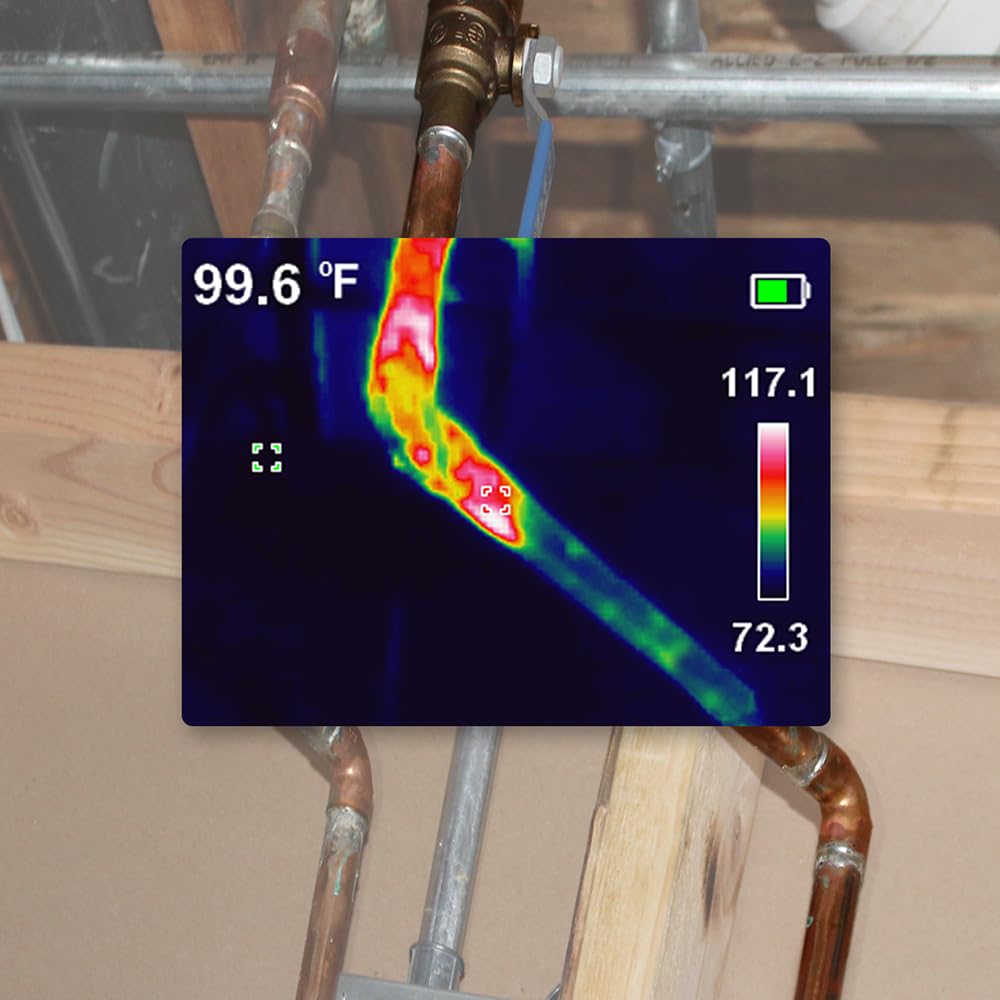 Klein Tools TI250 Rechargeable Thermal Imaging Camera, Camera Displays Over 19,200 Pixels with 3 Color Palettes, High / Low Temperature Points