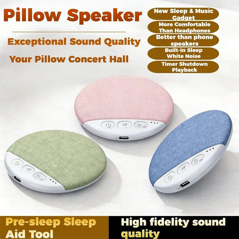 Generic 2026 (2Pink) Bluetooth Pillow Speaker for Sleeping, New Bluetooth Pillow Speaker, Bone Conduction White Noise