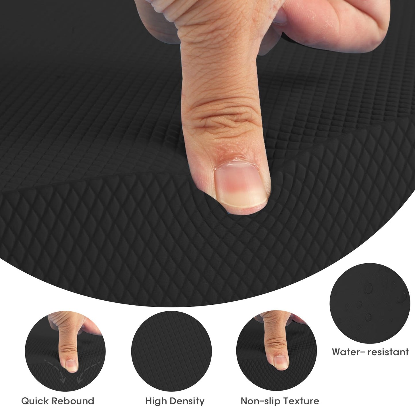 MBKHFLL Exercise Balance Pad，Balance Foam Mat for Physical Therapy Equipment & Strength Stability Training, Slip Resistant Foam Mat for Yoga, Pilates, Meditation，Gardening knee pads (black)