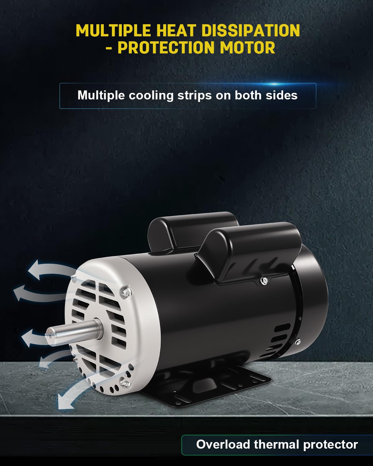 5HP Air Compressor Motor Electric Motor 3450 RPM 230V Single Phase 56HZ Frame 7/8" Keyed Shaft CCW/CW
