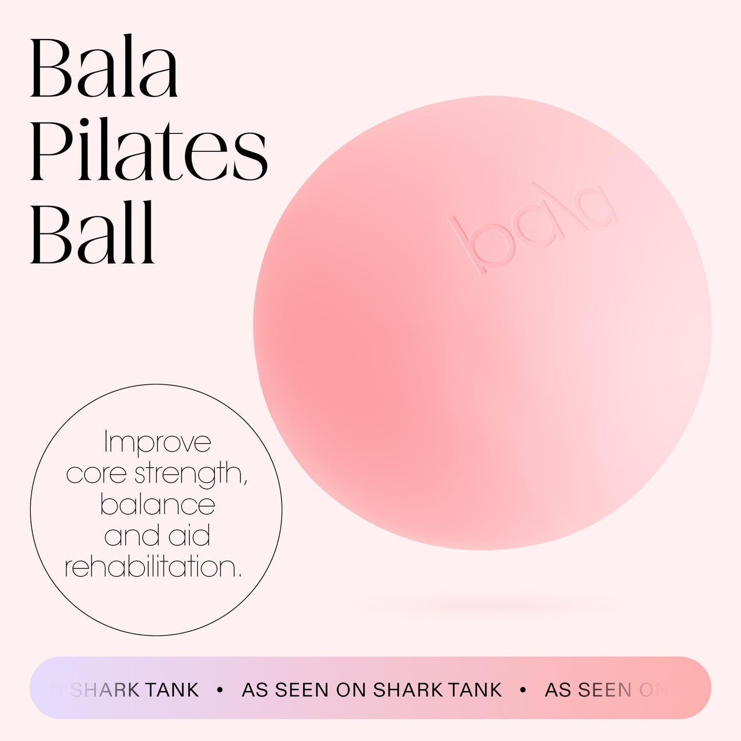 Bala Pilates Ball, Non-Weighted Exercise Ball - Small 8" Yoga Ball for Barre, Stretching, Strength & Core Training - Workout Accessory with Mini Pump for Home Gym & Fitness Routines - 100% PVC