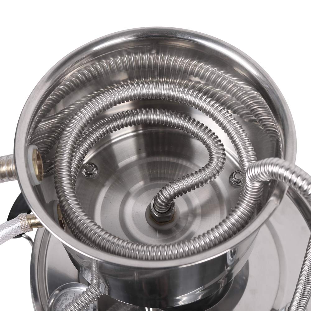 YUEWO 110V Electric Heating Automatic Alcohol Still Water Distiller Whiskey Barrel Wine Making Kit for Home Countertop for DIY Vodka Alcohol Distilled Water