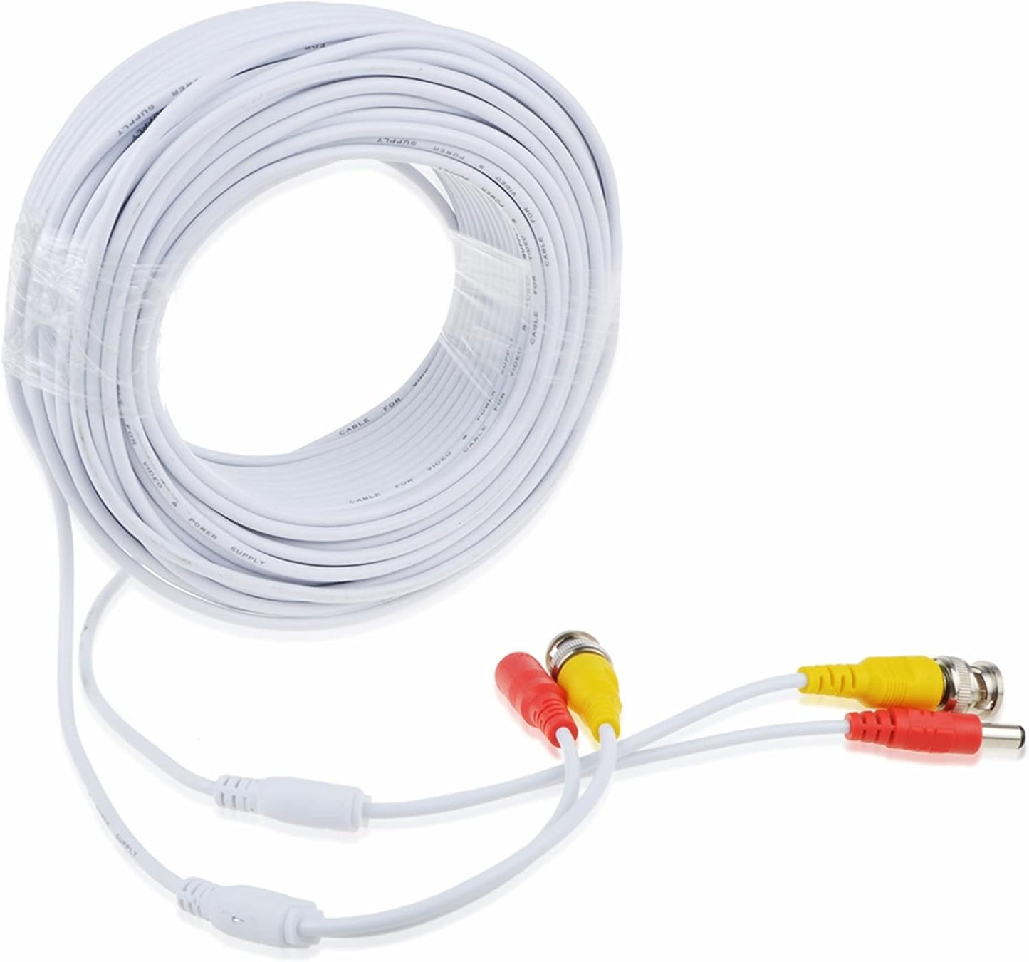 150ft White BNC Video Power Cable for Zosi CCTV DVR Security Cameras
