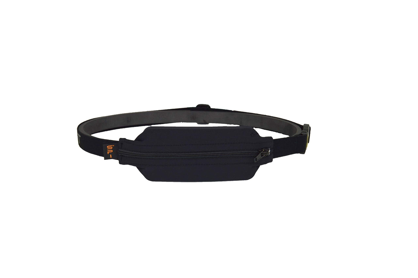 SPIbelt Diabetic Running Belt for Adults, Adjustable Waist, No Bounce, Expandable and Discreet Insulin Pump Pocket, No Logo Band, Black with Black Zipper