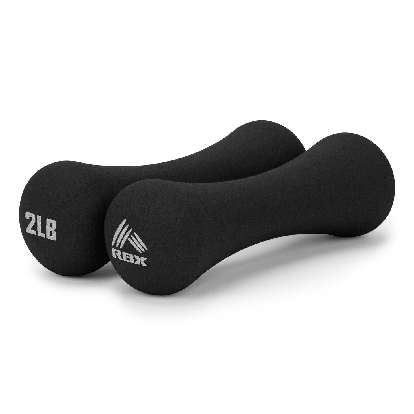 RBX Hand Weights, Neoprene Hand Weights for Home Workouts, Cardio & Strength Training, Home Gym Equipment (Black, 4LB (2lb each))