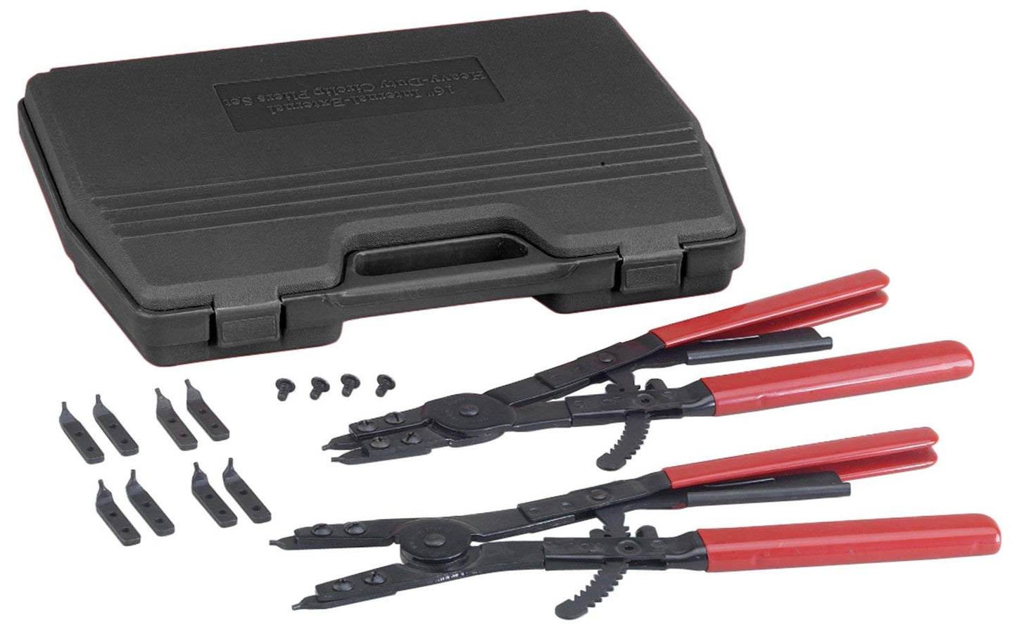 OTC 4513 Heavy-Duty 2-Piece Internal and External Snap-Ring Pliers Set - Includes Internal and External Pliers, Tips, and Blow Molded Case