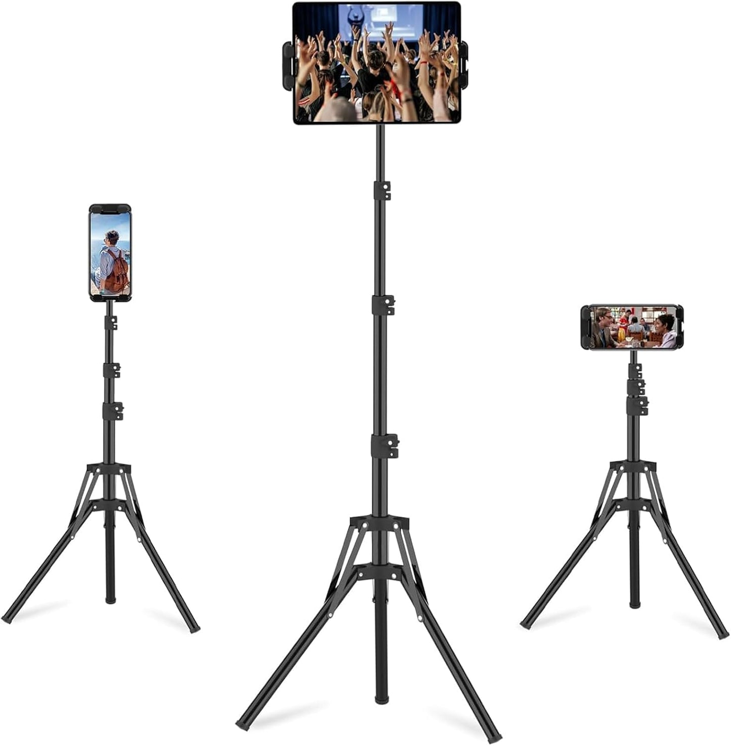 JUBOR 63" 360 4.7" 13.5" iPad Tripod Stand, Height Adjustable Tripod for Tablet, Rotation Tablet Floor Stand Mount