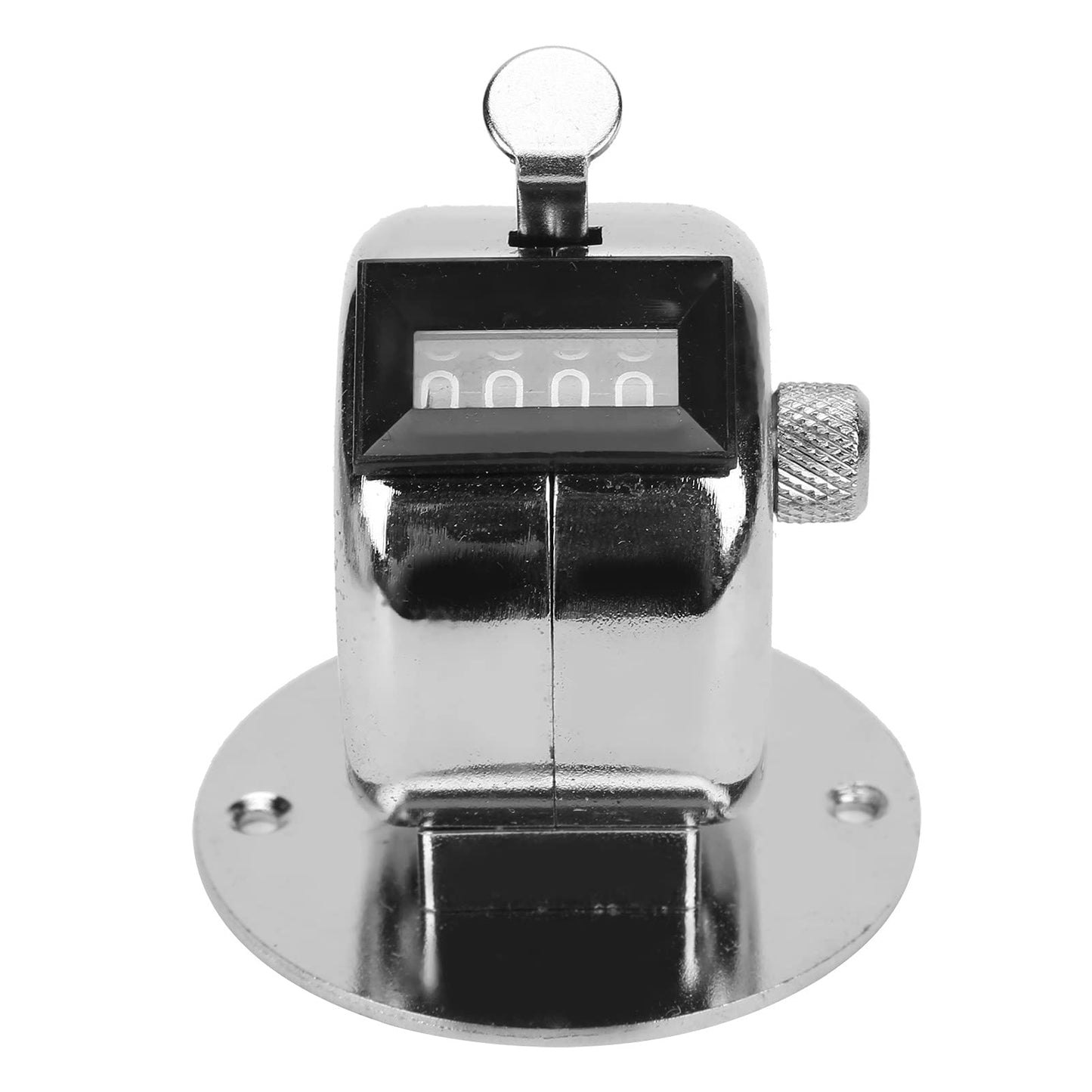 Stainless Steel Tally Counter Handheld Metal Counting Clicker 4-Digit Manual Inventory Tracking Tool for Workshop with Buttons Base Knob