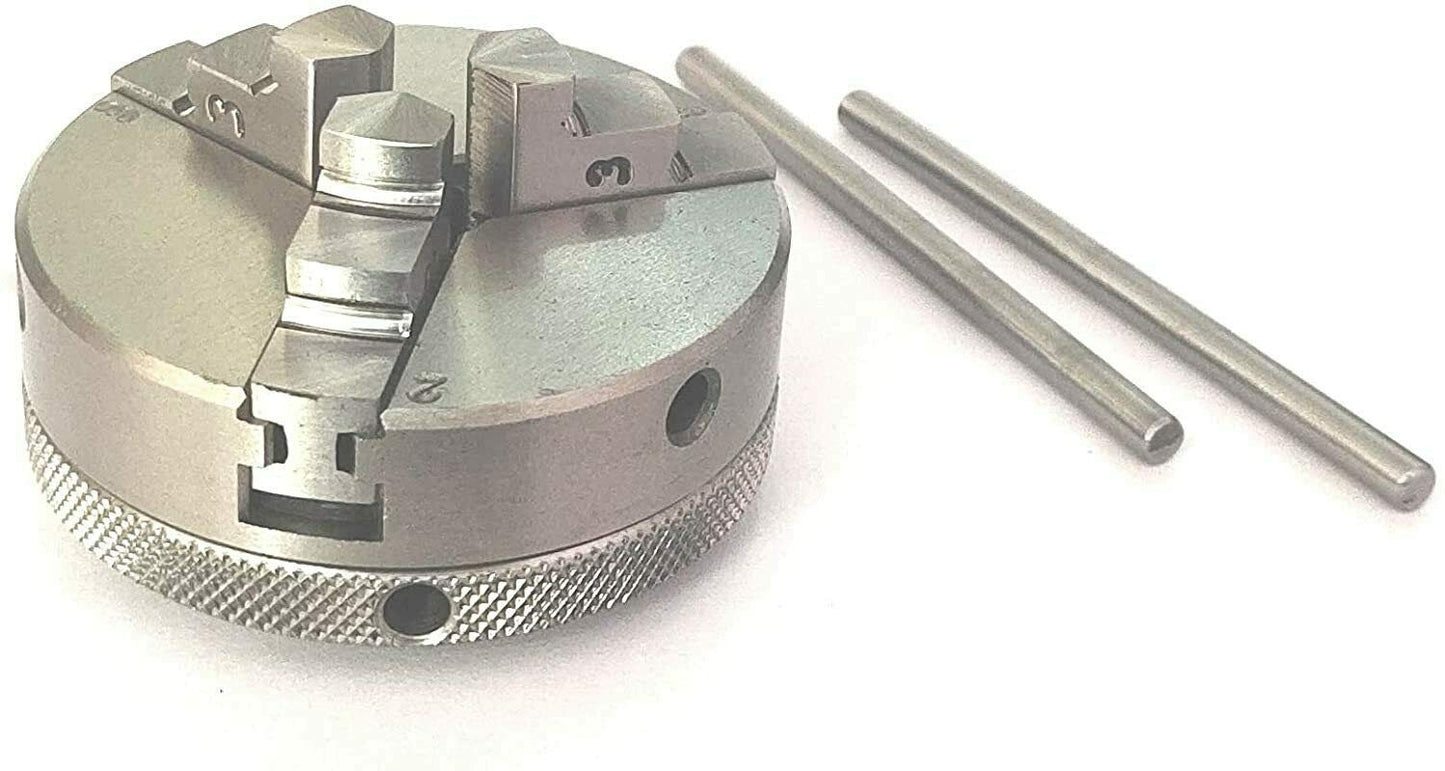 Buyohlic 4"/ 100 mm Regular Rotary Milling Table With Small Chucks with 65 mm 3 Jaws Self Centering Chuck