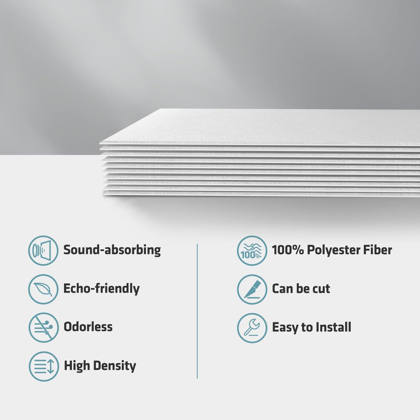 UMIACOUSTICS 10 Pcs Acoustic Panel,47.2 x 23.6 Inches Sound Proof Panel for Echos, Reverb Treatment for Home Studio, Office, White