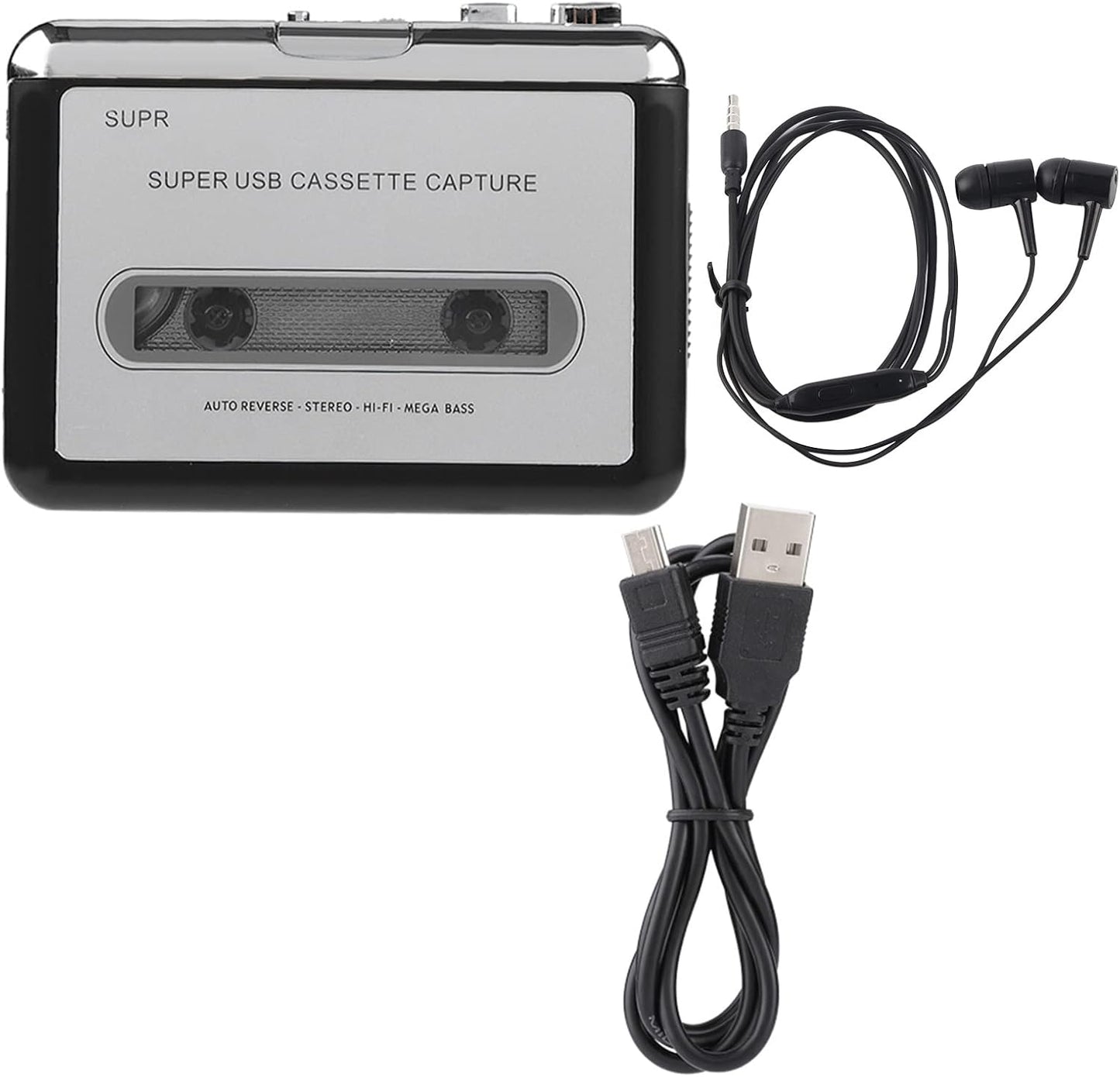 Cassette Cassette MP3 Portable Player Recorder Converter, Tape to Converter Convert Tapes to Digital Files via USB