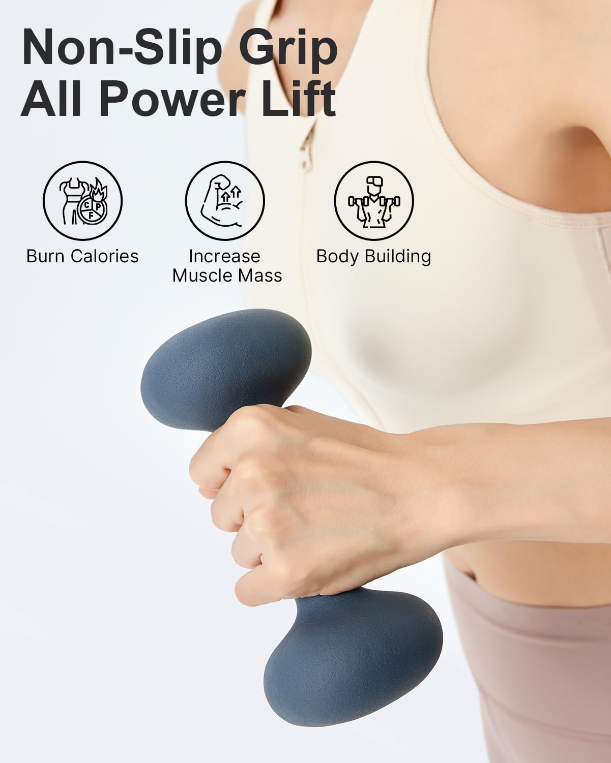 YOTTOY Weights Dumbbells Set for Women,5 Pound Dumbbells Set of 2, Non-Slip Hand Weights for Home Workouts, Portable Strength Training Neoprene dumbbells (Blue, 5LB-Pair)