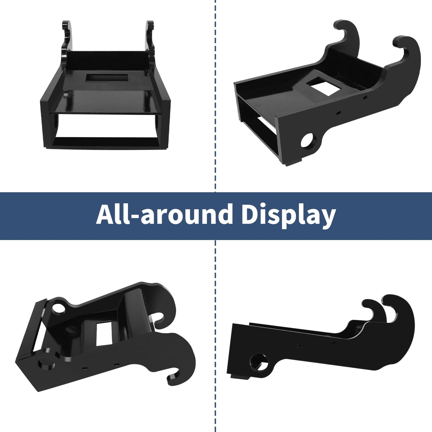 X-Change Quick Attach Coupler Bracket for Bobcat E-Series Mini Excavators - Black Coated Steel Bucket Coupler (X-Change Quick Attach Coupler Bracket)