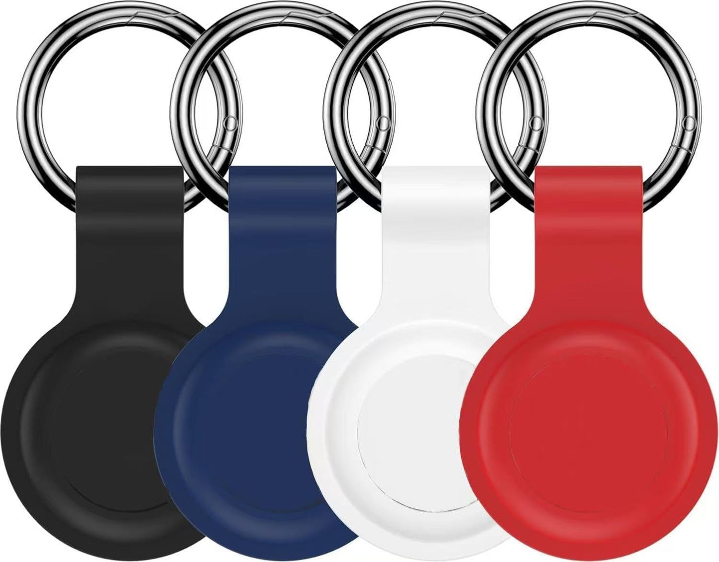 Aslotech [4 Pack Set] Family Case Compatible with AirTag Holder Case Keychain,Silicone for Key Chain Ring Case Cover