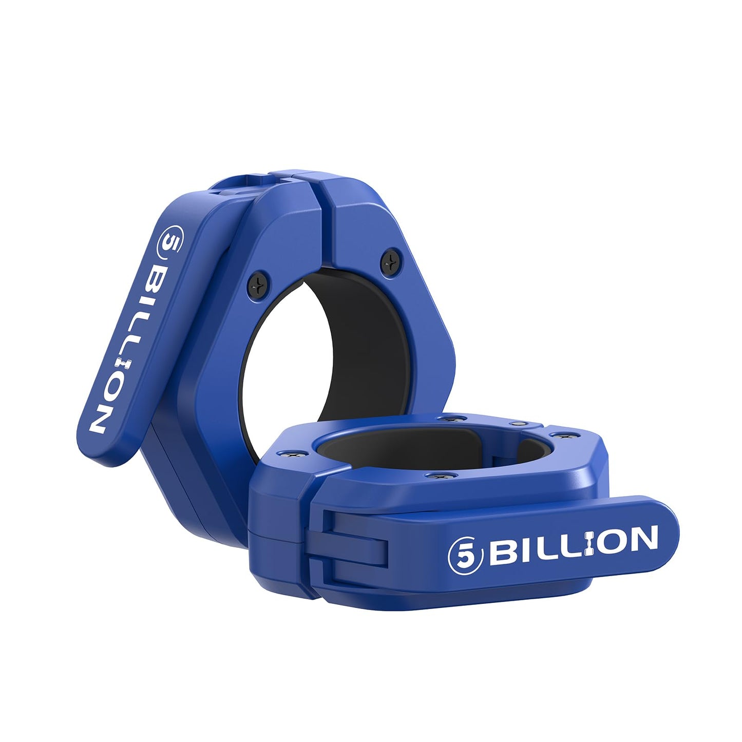 Olympic Barbell Clamps 2 inch Barbell Clips (Pair) Barbell Collars for Secure Weightlifting Quick Release Weight Clips for Bars with Anti-Slip TPR Lining at Home or Gym Clips (Blue)