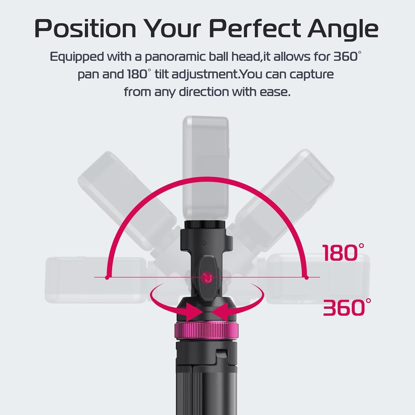ULANZI MT-89 82" 1/4" 2.2LBS Extendable Tripod Aluminum, Portable Adjustable Light Stand with Screw Quick Release