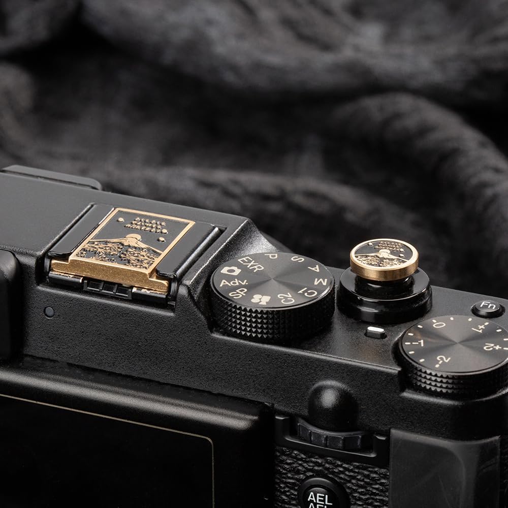 Set xpro2 x100vi xt50 xt30 Alloy-Set) Falling Cherry Blossoms Camera Metal Hot Shoe Cover Shutter Button for Fujifilm