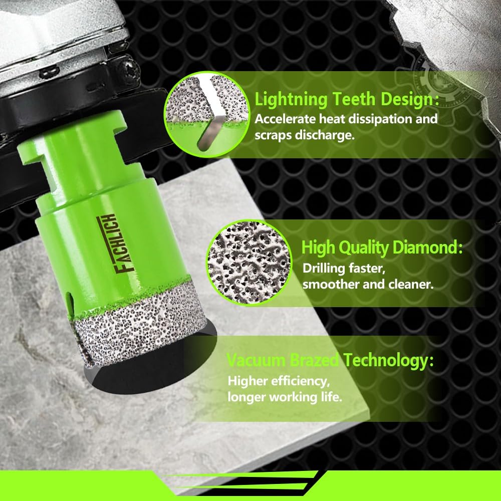 Diamond Core Drill Bit - 4-1/2" Tile Hole Saw 115mm for Porcelain Tile Granite Marble Masonry