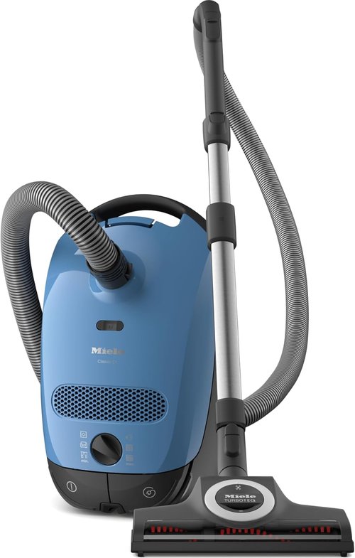 Miele Classic C1 Turbo Team Canister Vacuum - Portable Tech Blue Bagged Design for Home Cleaning