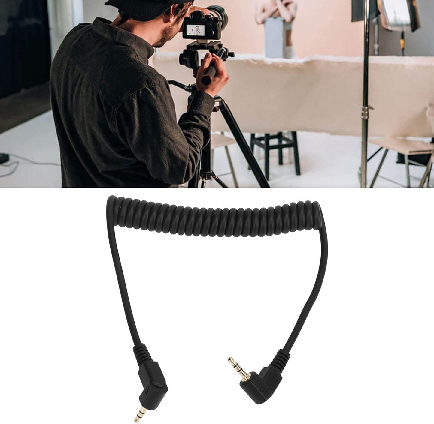 2.5mm CB2 3.3ft 2.5mm 100cm Camera Remote Control Shutter Release Cable Cord, to Male Flash PC Sync Cable, Compatible