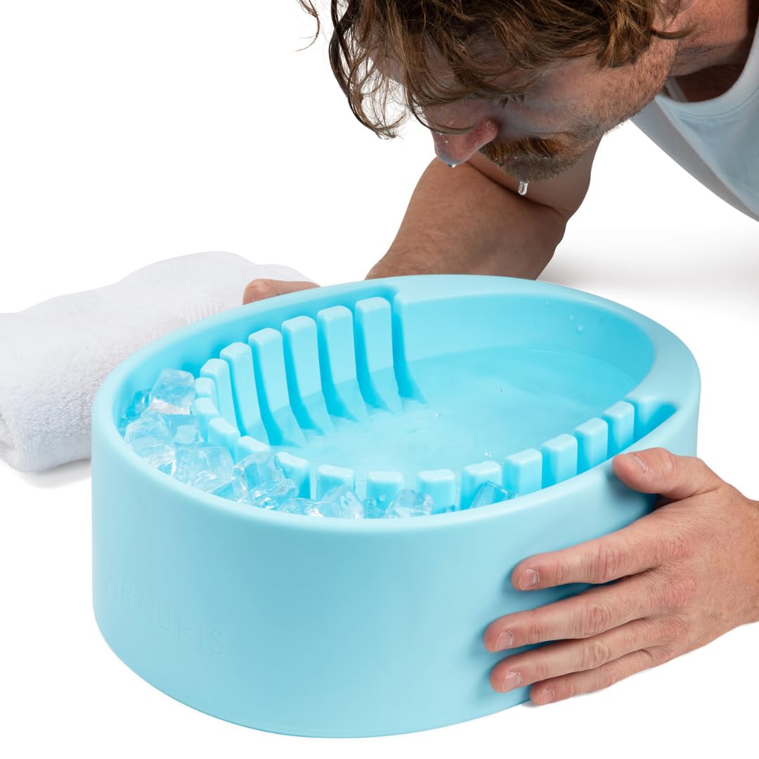 Arauris Facial Cold Plunge Ice Bowl with Separate Chamber for Ice & Breathing Tube - Patented Face Ice Bath Bowl for Cold Water Therapy - Depuffing, Tightening and Brightening Skincare Tool