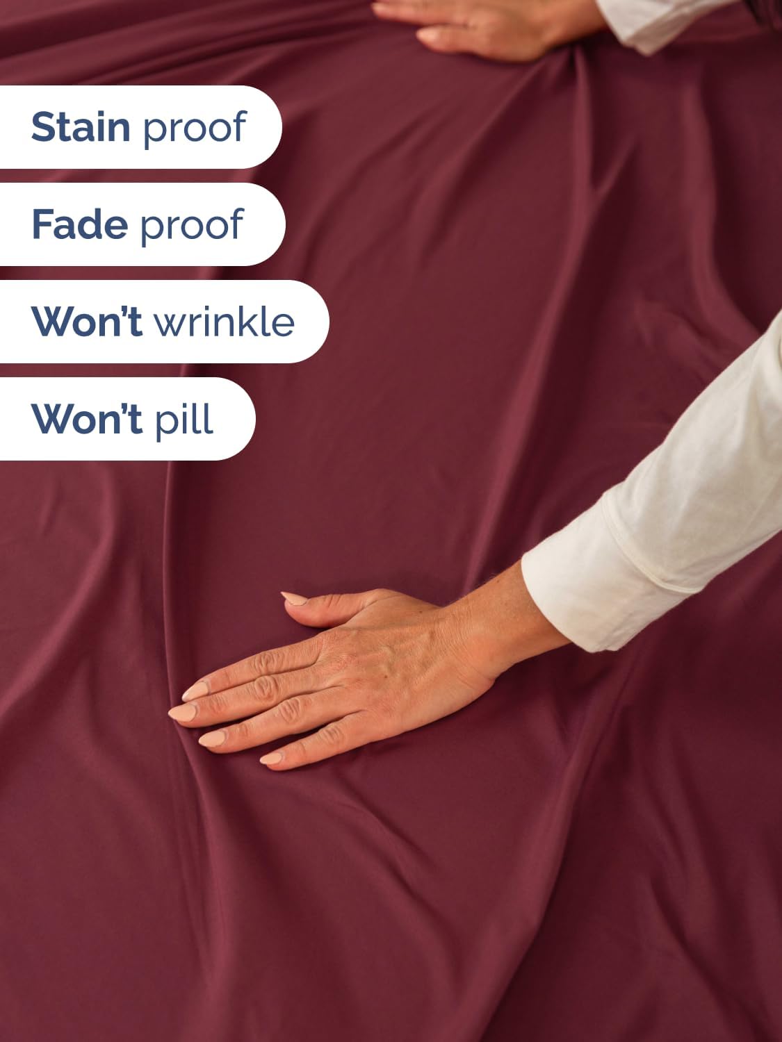 Skiennix Extra Deep Cal King Sheet Set - 6-Piece Breathable Cooling Bedding - Soft, Wrinkle-Free Burgundy